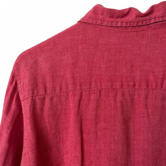 J. Jill 100% Linen Collared Button Down Top Size Large Long Sleeve Lightweight - Picture 8 of 12